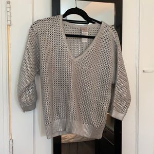 Fun silver Chico’s chunky sweater